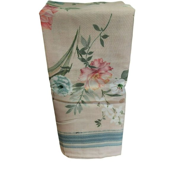 Tahari Home Floral Tablecloth Shabby Chic Style Pastel Color 60x84in Oblong - Picture 6 of 11
